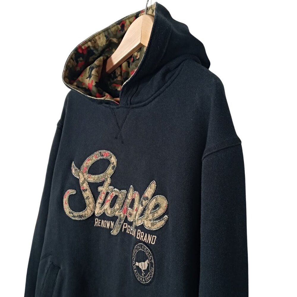 Staple Pigeon Mens Hoodie Sweatshirt Black Cotton Blend Embroidered Size Large - Picture 6 of 12